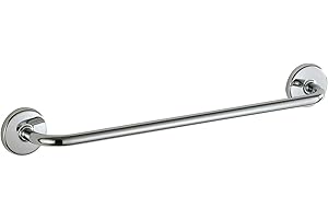 INDA | Portasalviette da Parete (52x8x7cm) | Serie Colorella, in Ottone, Facile da Installare, con Viti e Tasselli, Anticorrosione, Design Lineare - Cromato