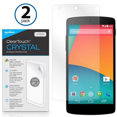 BoxWave ClearTouch Crystal Displayschutzfolie für Google Nexus 5 – PREMIUM QUALITÄT, Ultra Crystal Clear Folie Haut zu Shield vor Kratzern (inklusive fusselfreiem Reinigungstuch und Applikator) – Google Nexus 5 Bildschirm Wachen und Abdeckungen