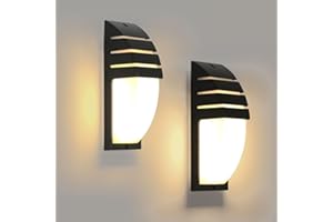 Comely 2 Pièces 12W Applique Murale Exterieure, Applique Exterieur/Intérieur LED IP65 Etanche, Applique Murale Intérieure pour Cour, Jardin, Terrasse, Mur, Pathway, Lumière Blanche Chaude 3000K