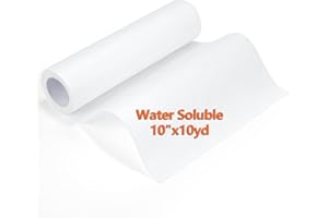 Siumir Stickvlies Rolle 10" x 10yd (Wasserlösliche), 40gm Wasserlösliches Stickpapier Papierträger, Drucken oder Zeichnen Zeichenstabilisator für Hand- und Maschinenstickereien - Kein Kleber