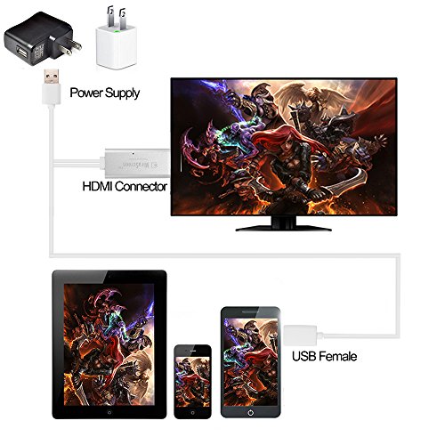 XCSOURCE® 1m Mirascreen MHL USB zu HDMI HDTV 1080P Adapter Kabel für Samsung Galaxy S5 S4 S3 Note5 4 3 AH319 - 2