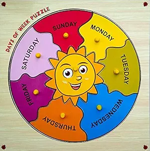 Webby Premium Wooden Days of Week Educational Puzzle Toy