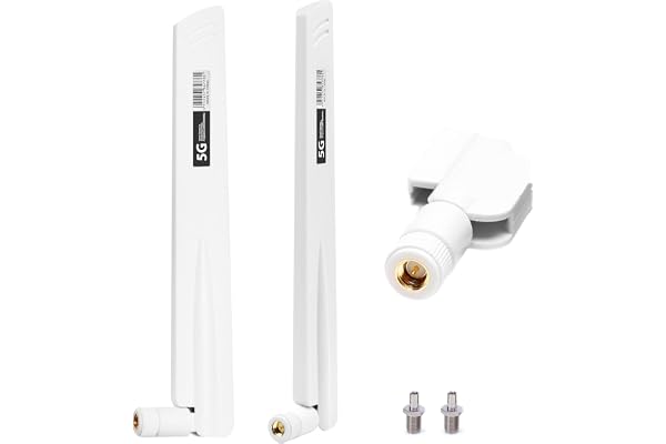 5G 4G Antenne LTE 18DBI Intérieur Omnidirectionnelle SMA / TS9 Mâle sans Fil Signal WiFi Antenne Amplificateur,600-6000MHz,pour Carte WiFi Cartes PCI WLAN Routeur sans Fil Bluetooth Multi-Way(Blanc)
