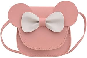 AioTio Lindo Bolso de Hombro con Lazo para Niñas Pequeñas, Bolso de Hombro de PU para Niños, Niñas y Niños Pequeños