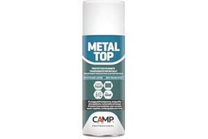 CAMP Metal Top - Protecteur transparent brillant pour métaux, anticorrosion et anti-rayures, vernis hydrofuge, séchage rapide et protection des surfaces, 400 ml