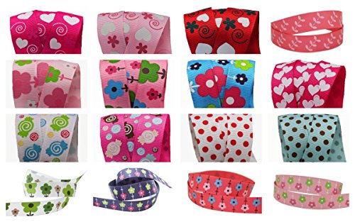 Colourful Baby World 16x1m Grosgrain Ribbon lot bundle wholesale flower love