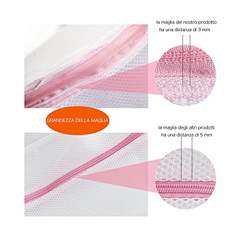 Acxeon 2er Set Wäschenetz Wäschebeutel – Premium Qualität Zweischichtig Waschen Taschen, Wäsche Beutel für Bluse, Strumpfwaren, Strumpf, Unterwäsche, Büstenhalter und Unterwäsche, Travel Laundry Bag (60X50CM – grobe Masche) - 5