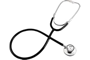 Valuemed Pro Double Dual Head Black Tube Stethoscope Doctor Nurse EMT Vet Medical Health Care (Black)