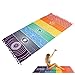 Produktbild Weisidun Regenbogen Strandtuch Yoga Teppich Tapestry Square Beach Handtuch Badetuch Zigeuner Sonnenschutz Schal 150 * 75cm mit Quasten Bunt