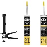 Selsil White Dyeable Silicone Sealant silicone gun set 500gr x 2pcs silicone and gun Set