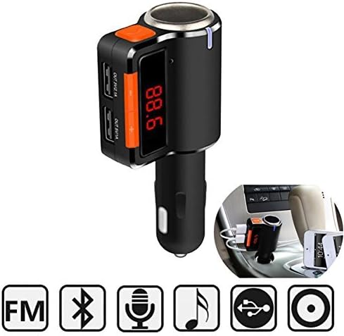 Bluetooth FM Transmitter, Car Radio Bluetooth Adapter Dual USB Car kits FM Stereo MP3 Player Bluetooth Receiver with Handsfree Call