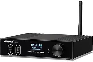 AIYIMA D03 Bluetooth 5.0 150W x 2 Stereo HiFi 2.1 CH Sound Digital Amplificador Amplificador 24 bit / 192KHz Classe D Amplificatore di potenza USB DAC COAXIAL OTTICO OLED APTX Subwoofer Subwoofer