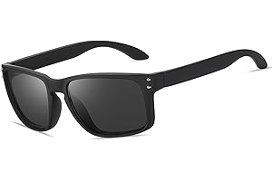 Aullwyr Lunettes de Soleil Homme Polarisées - Lunette de Soleil Rectangulaires Conduite Peche avec Protection UV400 pour Homme Femme