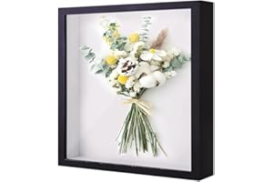 YZDZSW 3D Shadow Box, 25x25cm Black Picture Frame, Deep Frame Display Box Wooden Deep Box Square Photo Frames Desktop or Wall Hanging for Medal Flower & Crafts Display