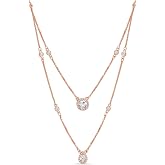 ZAVYA 925 Sterling Silver Rose Gold Plated Necklace with Cubic Zirconia | Gift for Women & Girls | With Certificate of Authen