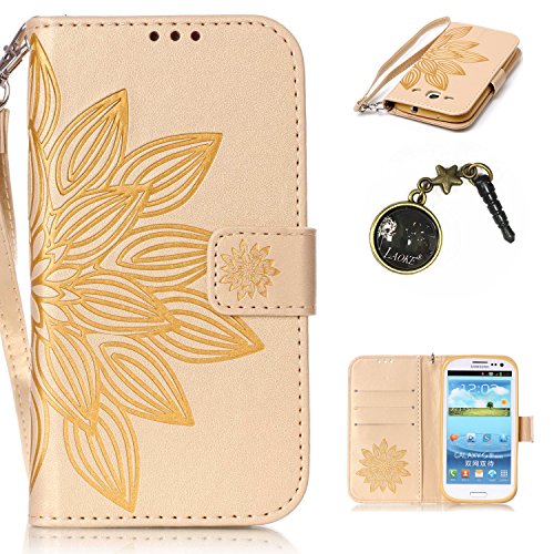 examen PU Coque Galaxy S3 GT-I9305/I9300 , Multifonction Case Wallet Cover Etui en cuir Étui de protection flip Wallet stand Cover avec des fentes de cartes pour Samsung Galaxy S3 GT-I9305/I9300 +Bouchons de poussière (11YY)