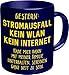 Produktbild Original RAHMENLOS® Kaffeebecher für den aktiven Nerd: Stromausfall, kein WLAN, kein Internet…. - Im Geschenkkarton 2629