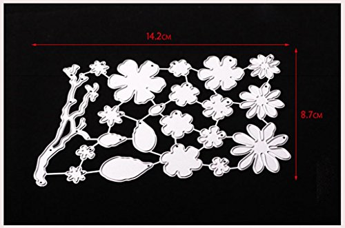 Stanzschablone Scrapbooking, FNKDOR Embossing Machine Schablonen Schneiden Stanzformen, auf Sizzix big shot / Cuttlebug / und andere Stanzmaschine anwenden (D) - 4
