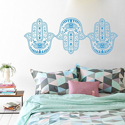 Vinyl Wandtattoo Hand der Fatima Hamsa Khamsa Vibes Gute Good Indisch Amulett Buddha Joga Zen Meditation Wandaufkleber Wandsticker Wanddekoration Fototapete Dekoration für Schlafzimmer M274 - 4