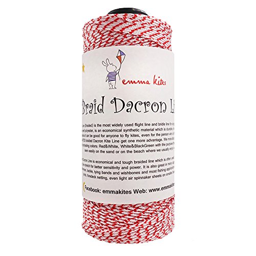 EMMAKITES 1000ft 120lb Braided Dacron Line String WhiteRed Contrasting Color for Kite Flying Outdoor Activities Fishing reviews EMMAKITES 1000ft 120lb Braided Dacron Line String WhiteRed Contrasting Color for Kite Flying Outdoor Activities Fishing