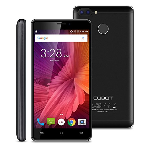 CubotÂ H3 - 4G Smartphone, Handy ohne Vertrag, 5.0 Zoll, Android 7.0, MT6737 1.3GHz Octa-Core, 3GB RAM 32GB ROM, 6000mAh, Fingerprintsensor ID, Frontkamera + Dual Back-Kamera, Dual SIM Dual Standby (Schwarz)