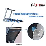 Pfingstangebot bis 05.06! Fitifito 9000 Profi Laufband 7PS 22km/h mit LED Bildschirm, Dämpfungssystem, 5 Trainingsmodulen inkl. HRC – Klappbar, Silber - 6