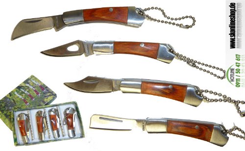 Preisvergleich Produktbild Mini Messer-Set * Jäger ** SUPER SCHARF 4 Stück / Schlüsselanhänger