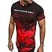 Produktbild T-Shirts,Honestyi 2018 Neueste Modell Mode Persönlichkeit Tarnung Herren Beiläufig Schlank Kurzarm Hemd Top Bluse Sweatshirt Slim Fit T-Shirt Hoodie Kurzarmshirt Oversize M-XXXL (XXL, Rot)