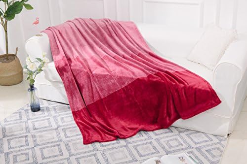 mehvi1 Luxury Yarn Dyed Valvet Fleece Blanket Sofa Bed Warm Large Settee Super Soft Throw (Red)