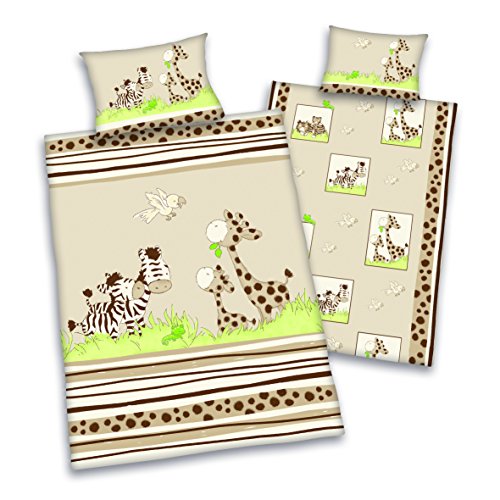Herding 248571063 Bettwäsche Jana, Motiv: Zebra, Kopfkissenbezug: 40 x 60 cm + Bettbezug: 100 x 135 cm, 100 % Baumwolle, Renforce - 2