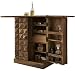Produktbild Wohnling Hausbar Massivholz Sheesham Weinbar ausklappbar Vitrine Landhausstil Barschrank Aufbewahrung Flaschen und Glöser Weinschrank Natur-Produkt Getrönkeschrank freistehend Braun Echt-Holz Minibar