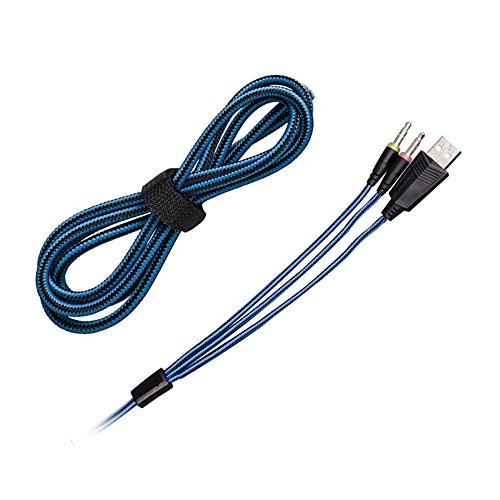 PC-Gaming-Headset/Kopfhörer, In-Ear-Stereo-Headset (3,5 mm Klinke, USB-Anschluss, kabelgebunden, komfortabel, Kopfhörer mit Mikrofon, 50 mm Treiber, für PC-Gaming/iPad/Tablet/Laptop) - 3