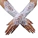 Produktbild KINGSO® Paar sexy Damen Fingerlose Handschuhe Spitze Gothic Hochzeit Braut Abend Teil Satin Elegant weiß