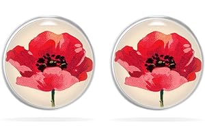 Miss Lovie ® Ohrringe Blumen Damen Ohrringe Handmade Blume Des Lebens Ohrstecker Damen Cabochon Edelstahl Silber Beste Freunde Geschenk Muttertag