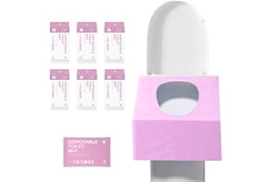 ANBOSE Housse de siège de toilette jetable, 60 pièces de papier hygiénique imperméable, paquet indépendant de housses de siège de toilette de voyage pour les toilettes publiques et les hôpitaux