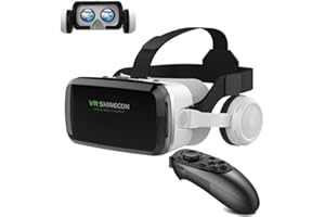 THAFIKZI Casque de réalité virtuelle 3D Compatible pour iPhone 15, 16 Pro Max, Mini, X, R, 11, 12, Samsung 4,7-6,7" Téléphone Android, Lunettes de réalité virtuelle pour films et jeux vidéo IMAX avec