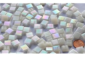 BAZARE MASUD E.K. 200 St. Glas- Mosaiksteine weiß mit Regenbogenschimmer 1x1cm, ca.136g