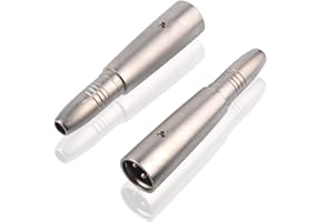 S SIENOC Placcatura al Nichel 6.35mm (F) per XLR (M) Adattatore, 6,35mm Femmina per XLR Maschio Connettore in metallo Argento (6,35mm (F) - XLR (M), 2 Pezzo)