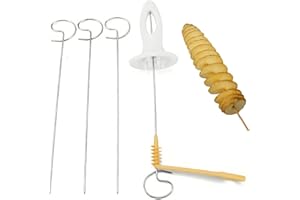 KALSEY Spiral Chips Potato Cutter, Spiral Chips Cutter, Tornado Slicer, Potato Tower Cutter, Spiral Potato Slicing Knife for Potato Tower, Barbecue, Fried, Gather, Party, Camping, Family, Kitchen