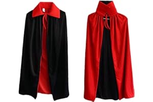 Ecloud Shop® Robe réversible Rouge Noire Goth Devil Pirate Vampire Demon Cape pour Halloween Party Noël de Pâques Enfants Enfants