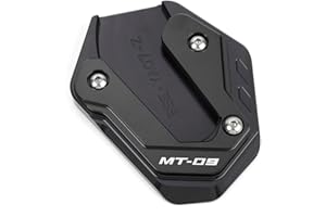 LLIDFONK Für Yamaha MT09 SP MT 09 MT-09 2015-2024 2025 Aluminium Motorrad Zubehör Ständer Fuß Seitenständer Vergrößerungspad Stützplatte (Schwarz)