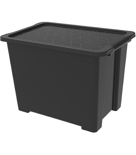 Aufbewahrungsbox Mit Deckel 30 L – Robuste Plastikbox, Halbtransparenter Deckel, Stapelbar, Mit Clips, Für Werkstatt & Garage