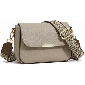 Travel Crossbody Crescent Bags for Women Over Shoulder Purse with Zipper | Leather Sling Bag for Girls | Small Pebble Flap Purse with Wide Adjustable Strap