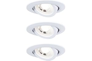 ‎PAULMANN Paulmann 92985 LED Einbauleuchte Set schwenkbar Warmweiß 3-Step Dim rund incl. 3x6 Watt dimmbar Einbaustrahler Weiß matt Kunststoff Spot 3000 K