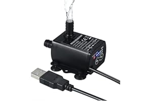 Decdeal 4.8W USB Tauchpumpe Aquariumpumpe Förderpumpe Brunnenpumpe mit Fluss-Einstellung 300L/H, Max Höhe 3 Meter, Inkl. Filter