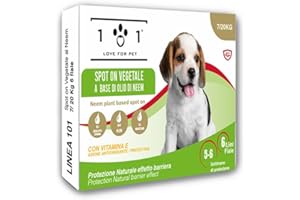 101 LOVE FOR PET Spot On Natural para perros de talla pequeña y cachorros, 6 ampollas de 0,5 ml, contra pulgas, garrapatas, mosquitos – Fácil aplicación – Larga duración – Protección natural y vegetal – Línea 101