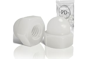 PD® Tuercas de caperuza de plástico M6 (DIN 1587) | Tuercas de caperuza de nylon PA | Tuercas de caperuza protectoras de alta forma para tornillos, varillas roscadas y pernos roscados | 50 pts