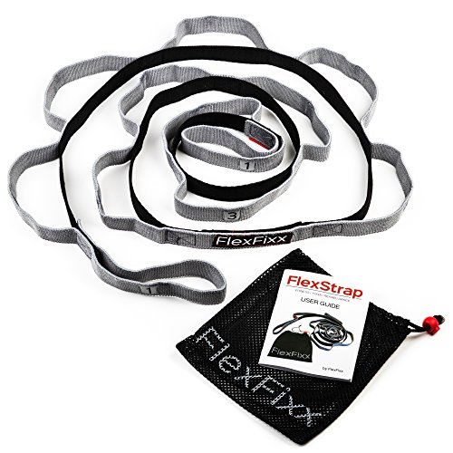 Premium Flexibilität Stretch-Out Strap - Fitnessband & Gymnastikband - Beste für Yoga, Dance & Workout - Resistance Widerstandsband & Expander mit Gratis Benutzerhandbuch