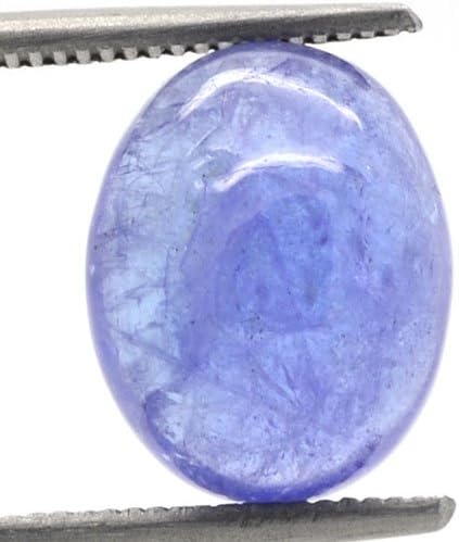 Gem gemstone BLUE TANZANITE OVAL CABOCHON 5.84ct. 12x9mm.