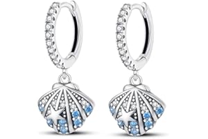 KUNSIR Ciondolo Orecchini di Goccia 925 Argento Sterling Orecchini per le Donne Ragazze Cubic Zirconia Hoop Orecchini Moda